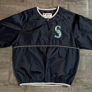 Majestic Vintage Seattle Mariners 1/4 Pullover Windbreaker Jacket Youth Boy’s M